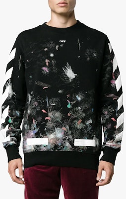 OFF-WHITE 煙火箭標黑色圓領長袖上衣 OMBA003F176190309901 Shop OFF-WHITE 煙火箭標黑色圓領長袖上衣 OMBA003F176190309901