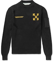 Off-White Flamed Bart Knit Sweater Black Off-White Flamed Bart Knit Sweater Black