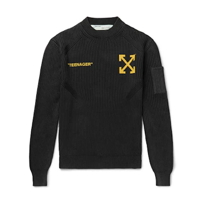 Off-White Flamed Bart Knit Sweater Black