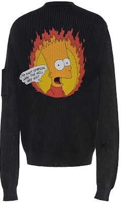 Off-White Flamed Bart Knit Sweater Black Order Off-White Flamed Bart Knit Sweater Black