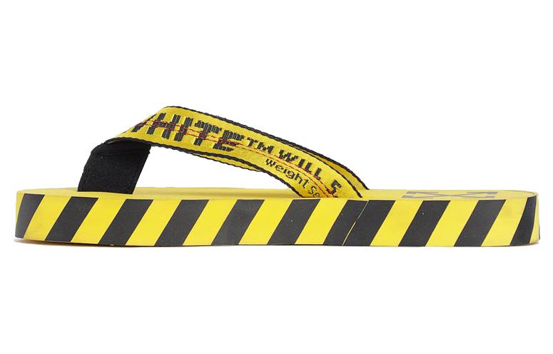 Off-White Flip Flops 'Graphic Print - Yellow' OMIA131S20D270206000