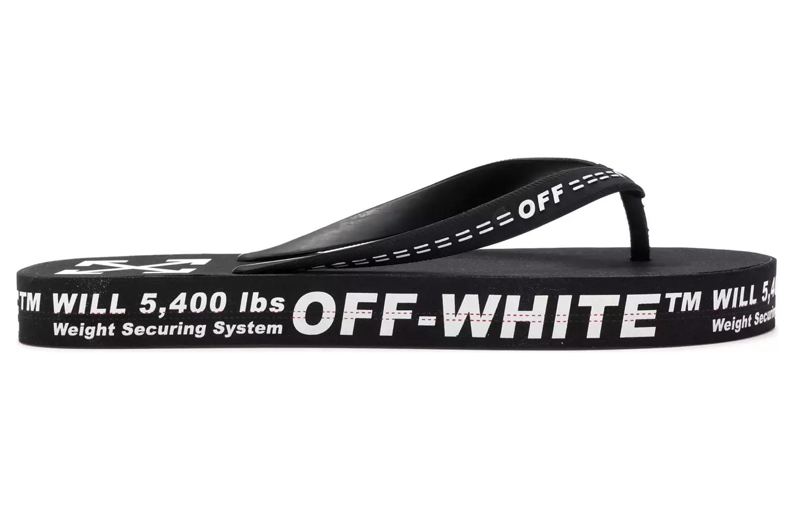 Off-White Flip Flops 'Typographic Logo - Black' 圖 2