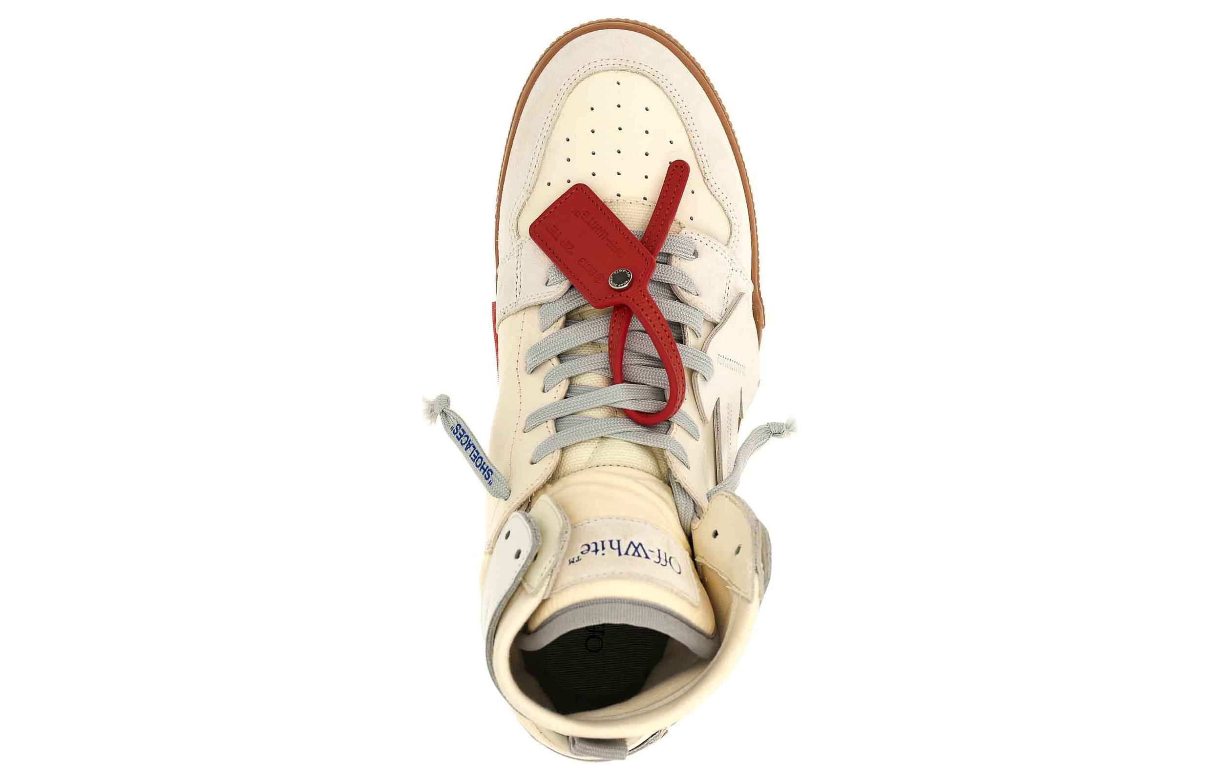 Shop OFF-WHITE 舒適時尚 高筒 板鞋 男款 白色
