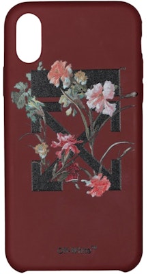 Off-White Flowers iPhone X Case Bordeaux/Black Buy Off-White Flowers iPhone X Case Bordeaux/Black