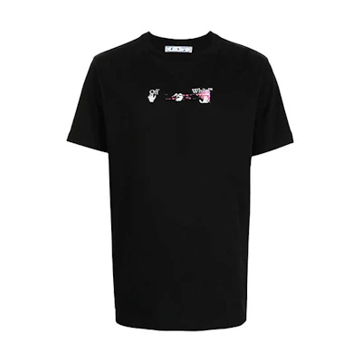 OFF-WHITE Fushi Logo Arrow Graphic Black T-Shirt FW21 Mens Fashion Tee OMAA027F21JER0171032