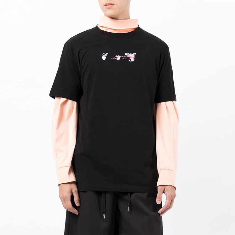 OFF-WHITE Fushi Logo Arrow Graphic Black T-Shirt FW21 Mens Fashion Tee OMAA027F21JER0171032 圖 4