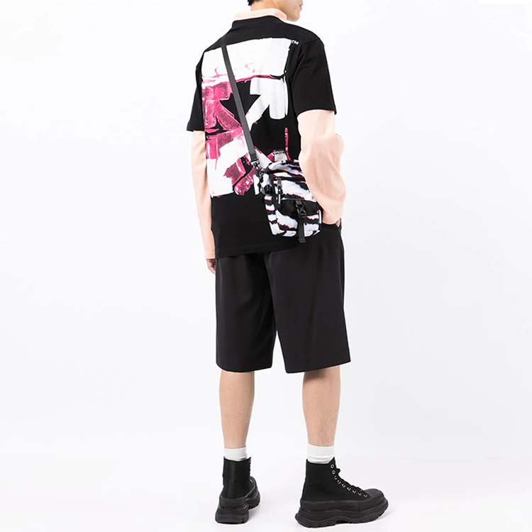 OFF-WHITE Fushi Logo Arrow Graphic Black T-Shirt FW21 Mens Fashion Tee OMAA027F21JER0171032 圖 6
