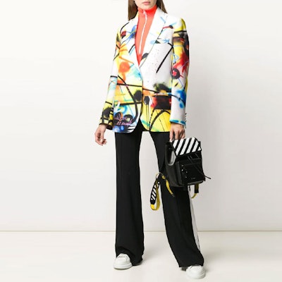 Off-White Futura Tomboy Blazer Jacket Multicolor Lookbook Off-White Futura Tomboy Blazer Jacket Multicolor