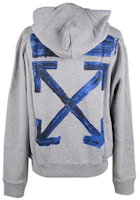 Off-White FW19 Acrylic Arrows Slim Hoodie Gray Pullover with Painted Design OMBB034F19E300100730 Off-White FW19 Acrylic Arrows Slim Hoodie Gray Pullover with Painted Design OMBB034F19E300100730