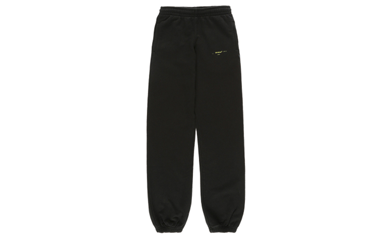 OFF-WHITE FW19 Acrylic Arrows Slim Joggers Black Pants OMCH020F19E300101060