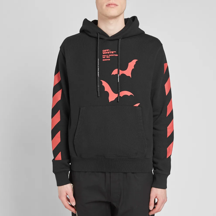 Lookbook OFF-WHITE FW19 Pullover Hitam Unisex Motif Bat. OMBB034E19D250071020