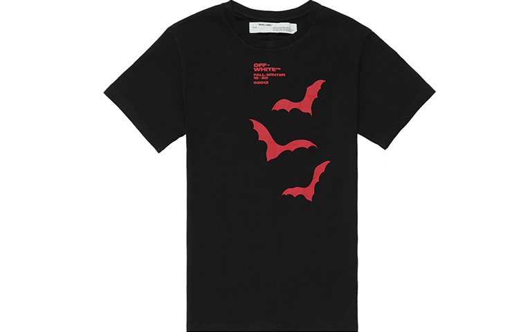 OFF-WHITE FW19 Bat Print T-Shirt Black OMAA027E191850071020
