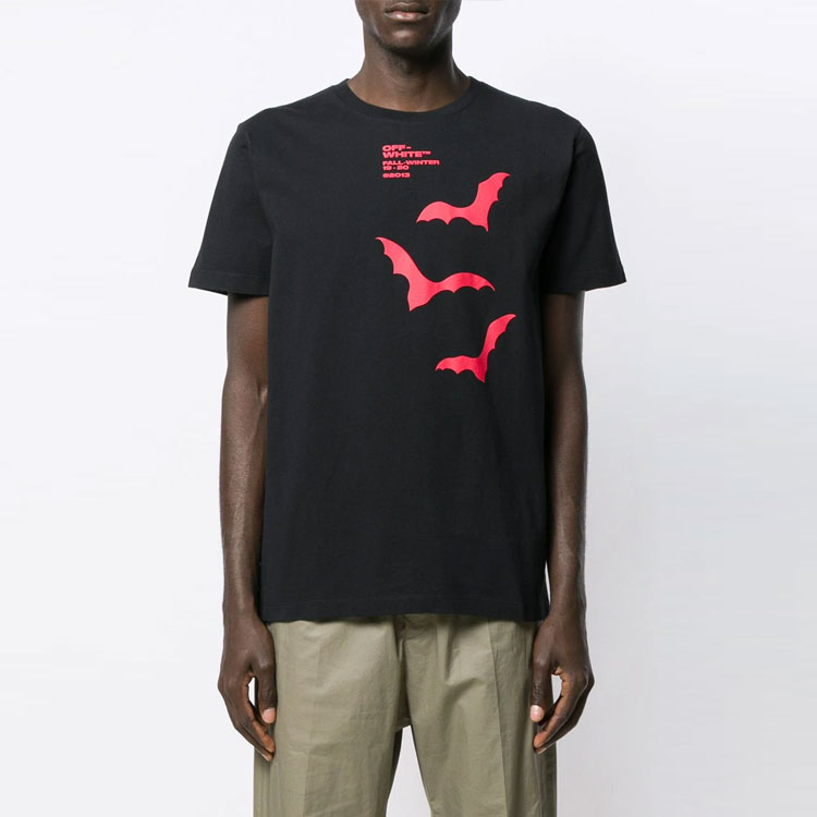 OFF-WHITE FW19 Bat Print T-Shirt Black OMAA027E191850071020 圖 4