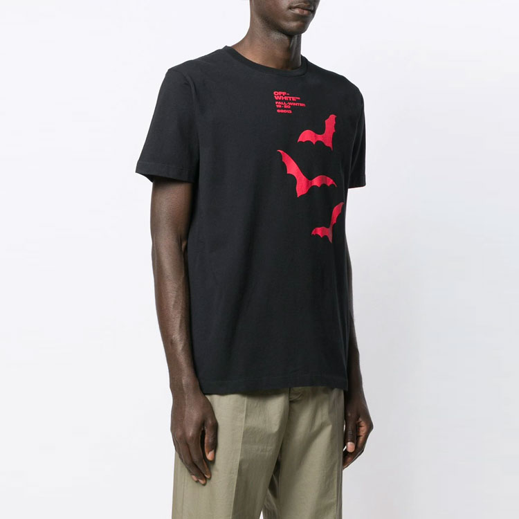 OFF-WHITE FW19 Bat Print T-Shirt Black OMAA027E191850071020 圖 5