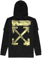 OFF-WHITE FW19 Black Drawstring Double-Layer Arrow Print Hoodie OMAB033F191850101060 OFF-WHITE FW19 Black Drawstring Double-Layer Arrow Print Hoodie OMAB033F191850101060