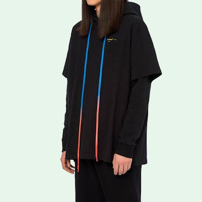 オフホワイト FW19 ブラック ドローコード ダブルレイヤー アロープリント パーカー OMAB033F191850101060 Details for オフホワイト FW19 ブラック ドローコード ダブルレイヤー アロープリント パーカー OMAB033F191850101060