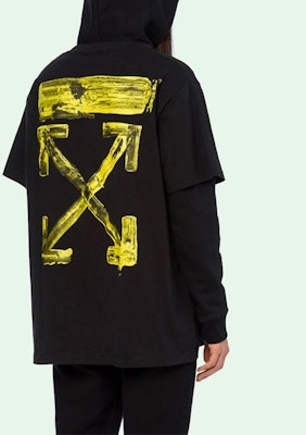 オフホワイト FW19 ブラック ドローコード ダブルレイヤー アロープリント パーカー OMAB033F191850101060 Cheap オフホワイト FW19 ブラック ドローコード ダブルレイヤー アロープリント パーカー OMAB033F191850101060