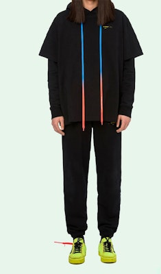 オフホワイト FW19 ブラック ドローコード ダブルレイヤー アロープリント パーカー OMAB033F191850101060 1