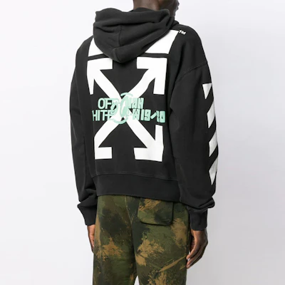 Off-White FW19 Black Hoodie Waterfall Graphic Pullover for Men OMBB037E19E300151088 Purchase Off-White FW19 Black Hoodie Waterfall Graphic Pullover for Men OMBB037E19E300151088