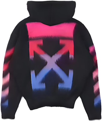 オフホワイト FW19 ブラック ナイロン混フード付きジップニットジャケット OMHA073E19B020241088 Buy オフホワイト FW19 ブラック ナイロン混フード付きジップニットジャケット OMHA073E19B020241088