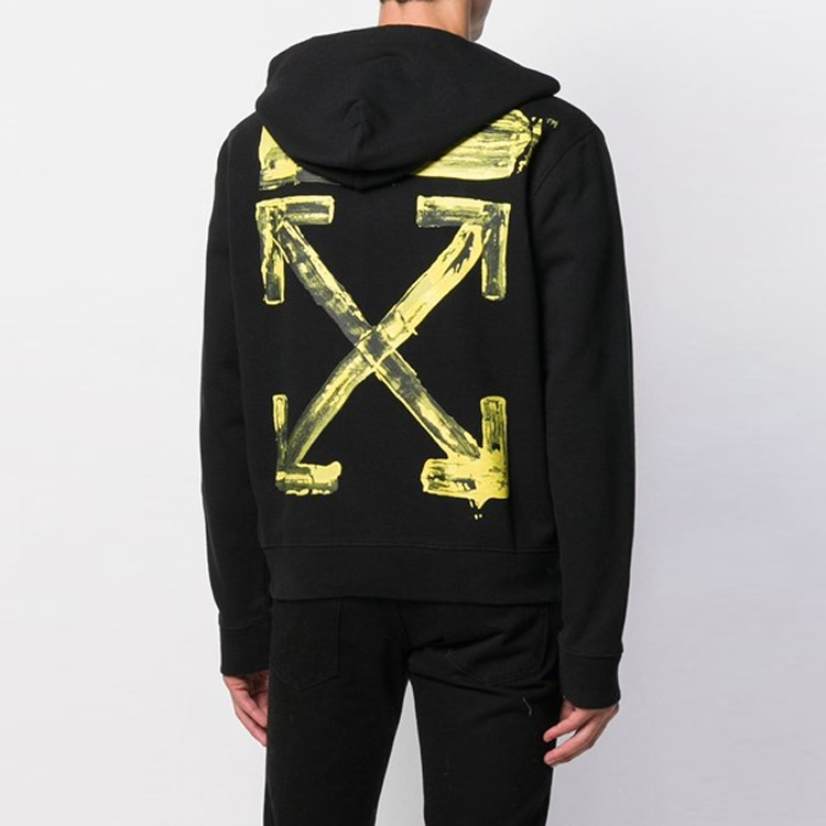 OFF-WHITE FW19 Black Paint-Splatter Arrows Hoodie OMBB034F19E300101060 圖 5