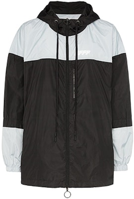 オフホワイト FW19 ブラックホワイト カラーブロック ロゴ ウィンドブレーカー ジャケット OMEA169E19E060031091 Order オフホワイト FW19 ブラックホワイト カラーブロック ロゴ ウィンドブレーカー ジャケット OMEA169E19E060031091
