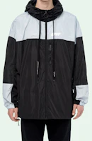 Lookbook OFF-WHITE FW19 黑白拼色Logo防風外套夹克 OMEA169E19E060031091