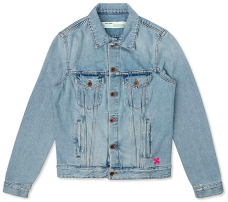 オフホワイト FW19 ブルー グラフィティ アローロゴ デニムジャケット メンズ OMYE005E193860457128 Lookbook オフホワイト FW19 ブルー グラフィティ アローロゴ デニムジャケット メンズ OMYE005E193860457128