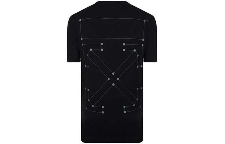 Lookbook OFF-WHITE FW19 骨頭設計寬鬆版黑色男款T恤 OMAA038E191850011091