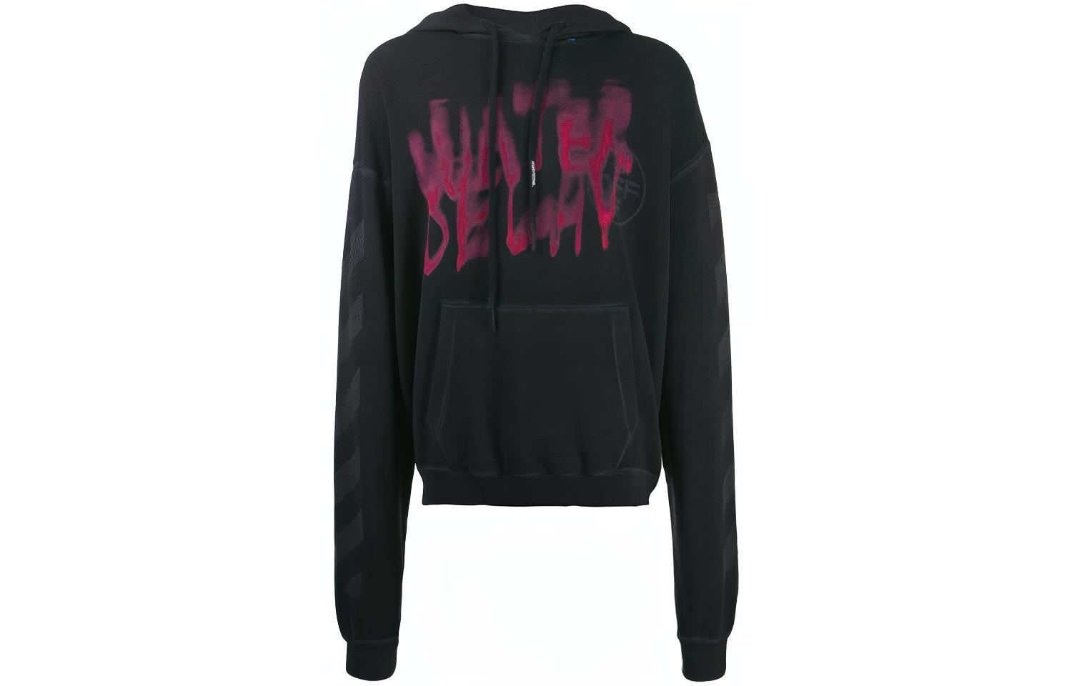 OFF-WHITE FW19 C/O Virgil Abloh Black Printed Back Sweatshirt OMBB037E19E300310988