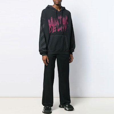 OFF-WHITE FW19 Virgil Abloh 黑色印花背面休閒衛衣 OMBB037E19E300310988 Purchase OFF-WHITE FW19 Virgil Abloh 黑色印花背面休閒衛衣 OMBB037E19E300310988