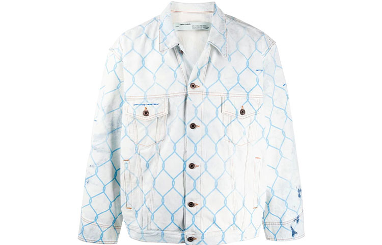 OFF-WHITE FW19 Classic Loose Fit Denim Jacket Light Blue Men’s. OMYE051S203860307131