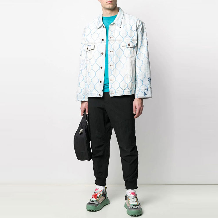 Lookbook オフホワイト FW19 クラシックルーズフィットデニムジャケット ライトブルー メンズ. OMYE051S203860307131