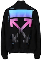 OFF-WHITE FW19 Gradient Arrows Cashmere Baseball Jacket Black OMEA145F18A320051088 OFF-WHITE FW19 Gradient Arrows Cashmere Baseball Jacket Black OMEA145F18A320051088