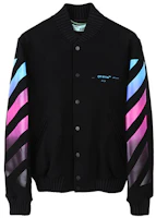 Lookbook OFF-WHITE FW19 漸層箭頭羊絨棒球外套 黑色 OMEA145F18A320051088