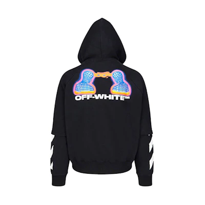 OFF-WHITE FW19 Graphic Print Hoodie Black OMBB051E19E300061088