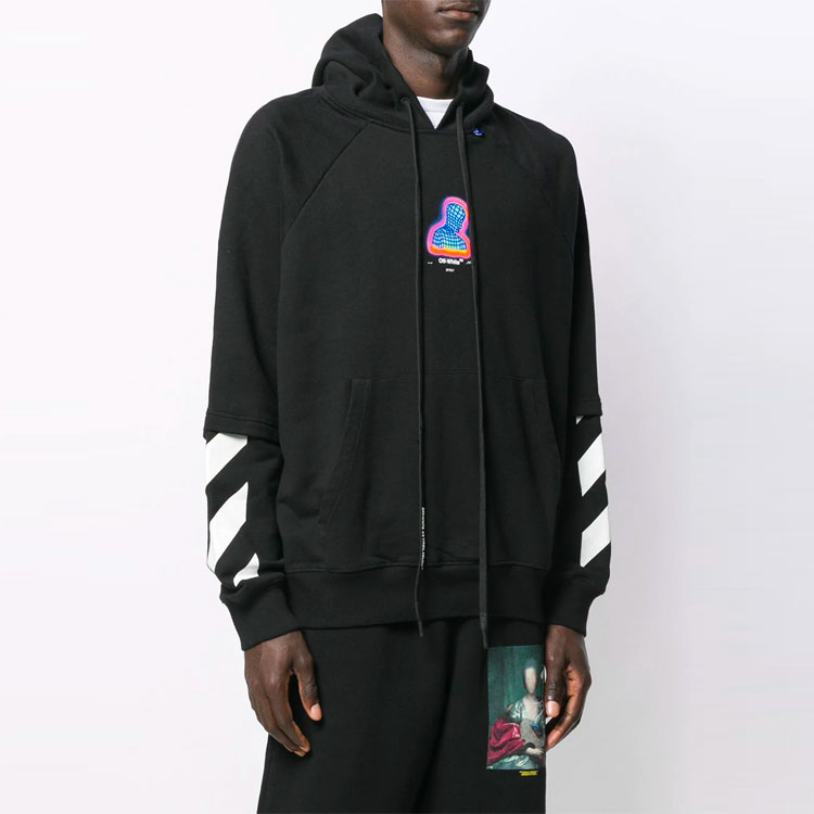 OFF-WHITE FW19 Graphic Print Hoodie Black OMBB051E19E300061088 圖 5