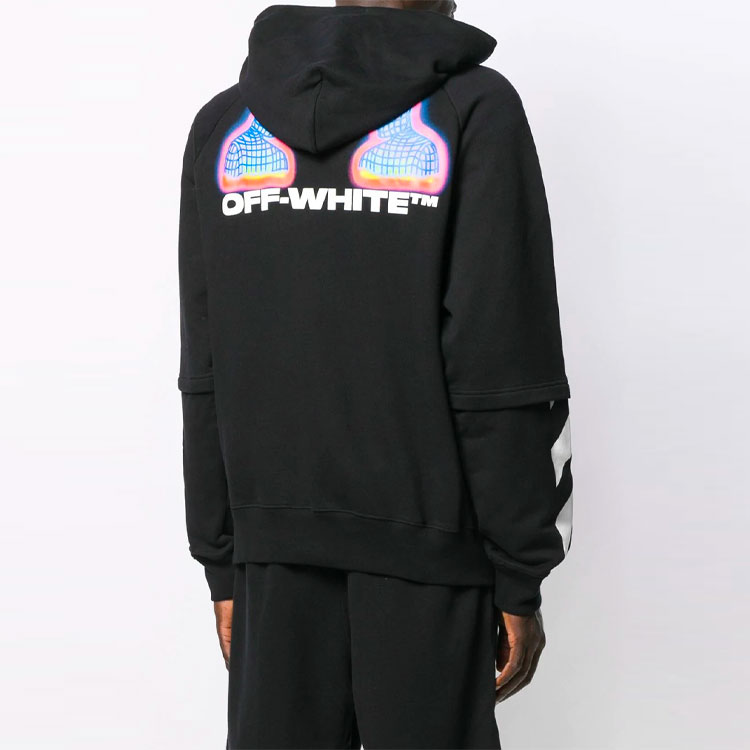 OFF-WHITE FW19 Graphic Print Hoodie Black OMBB051E19E300061088 圖 6