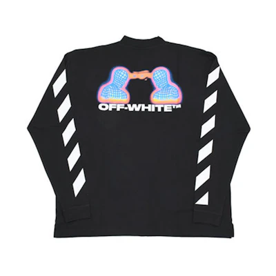 OFF-WHITE FW19 Graphic Print Long Sleeve Tee Black () OMAB032E191850061088