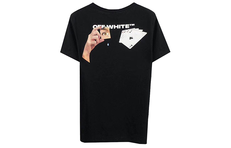 OFF-WHITE FW19 Hand of God Poker Card Tee Black Men’s T-Shirt OMAA038E191850111088