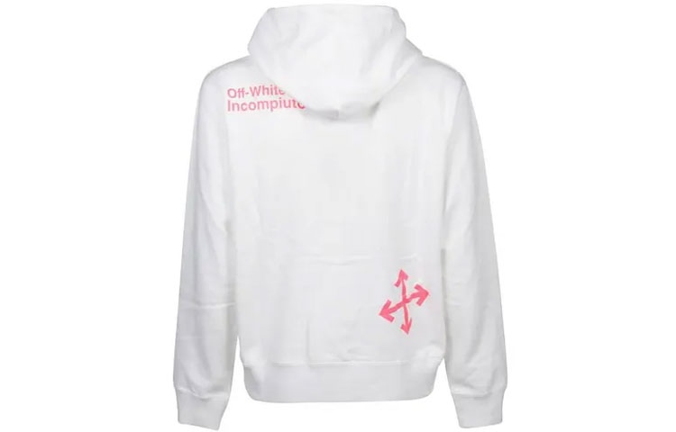 Lookbook Sudadera con capucha OFF-WHITE FW19 gráfica de flechas blanca. OMBB034E19E300090128