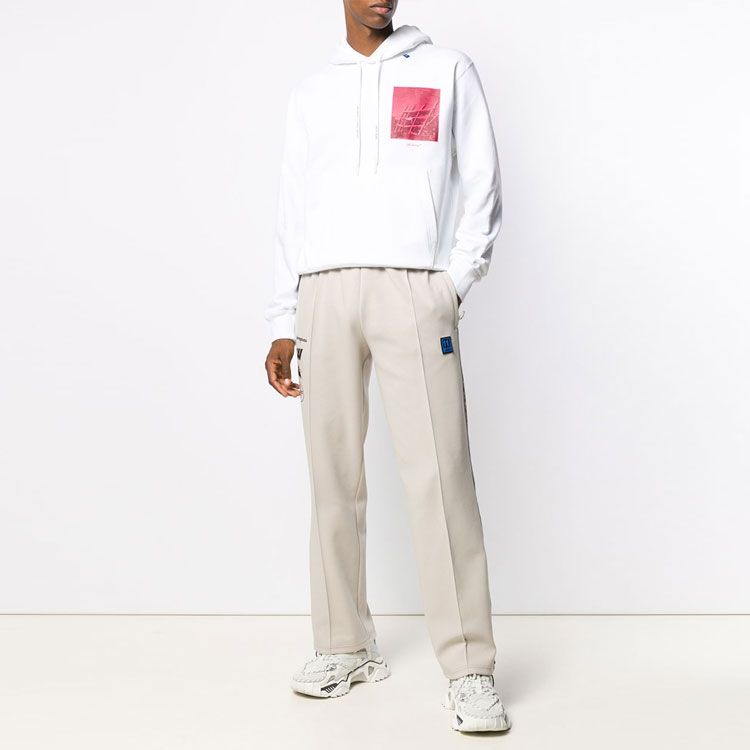 Shop Sudadera con capucha OFF-WHITE FW19 gráfica de flechas blanca. OMBB034E19E300090128