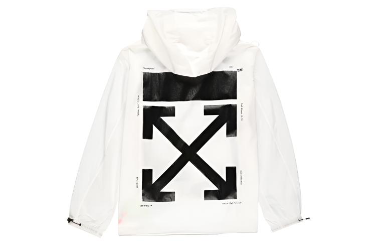 OFF-WHITE FW19 Hooded Windbreaker Jacket with Back Print OMEA187E19E110240110