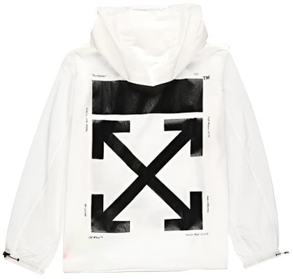オフホワイト FW19 バックプリント付きフーデッドウインドブレーカージャケット OMEA187E19E110240110 Buy オフホワイト FW19 バックプリント付きフーデッドウインドブレーカージャケット OMEA187E19E110240110