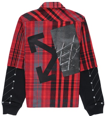 OFF-WHITE FW19 格紋半箭標印花襯衫 OMGA083E19E230102010 Lookbook OFF-WHITE FW19 格紋半箭標印花襯衫 OMGA083E19E230102010