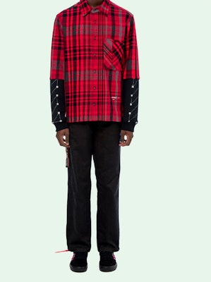 OFF-WHITE FW19 格紋半箭標印花襯衫 OMGA083E19E230102010 Shop OFF-WHITE FW19 格紋半箭標印花襯衫 OMGA083E19E230102010