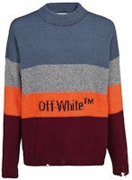 OFF-WHITE FW19 Logo Crewneck Wool Sweater Multicolor - OMHE016F19E370281910 OFF-WHITE FW19 Logo Crewneck Wool Sweater Multicolor - OMHE016F19E370281910