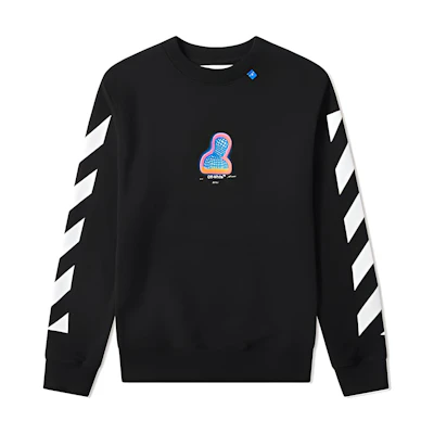 OFF-WHITE FW19 Multicolor Heat Print Pullover Sweatshirt Black OMBA025E19E300061088