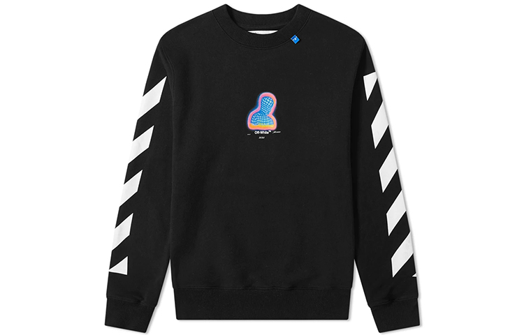 Order OFF-WHITE FW19 Sudadera Negra Multicolor con Estampado Heat Print OMBA025E19E300061088