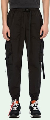 OFF-WHITE FW19 Celana Cargo Oranye dengan Banyak Kantong Hitam OMCF004F19F010201001 Shop OFF-WHITE FW19 Celana Cargo Oranye dengan Banyak Kantong Hitam OMCF004F19F010201001